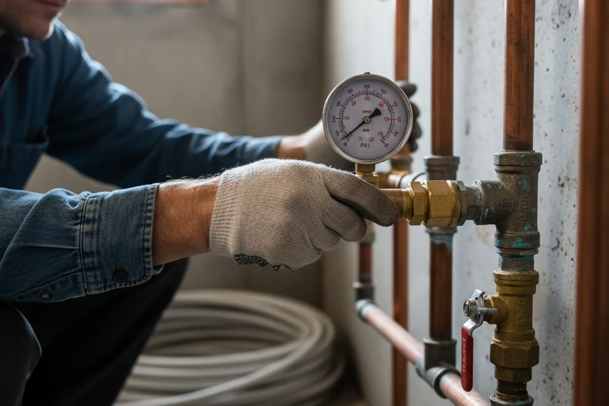 Pressure testing a repaired line during Water Line Repair in Francisco